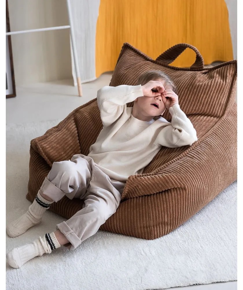 Pouf a sacco per bambini marrone con rivestimento in velluto a coste Chair – Wigiwama