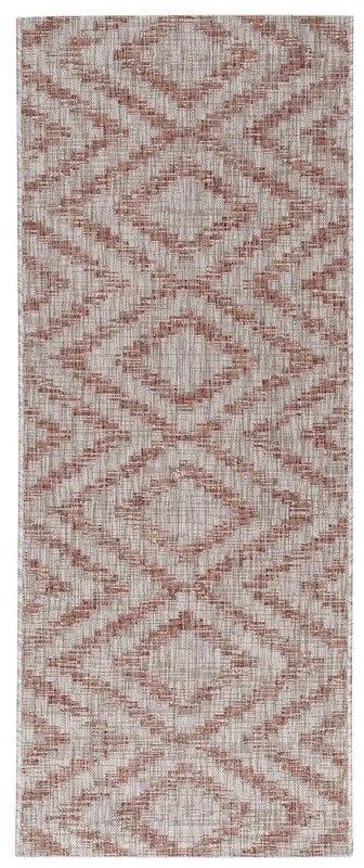 Tappeto Flatweave Ethno 2 Terra geometrico marrone, L 200 x L 80 cm