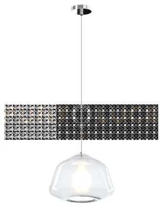 Sospensione cromo 1 luce vetro alpha trasparente 1176cr-s1 alpha-tr