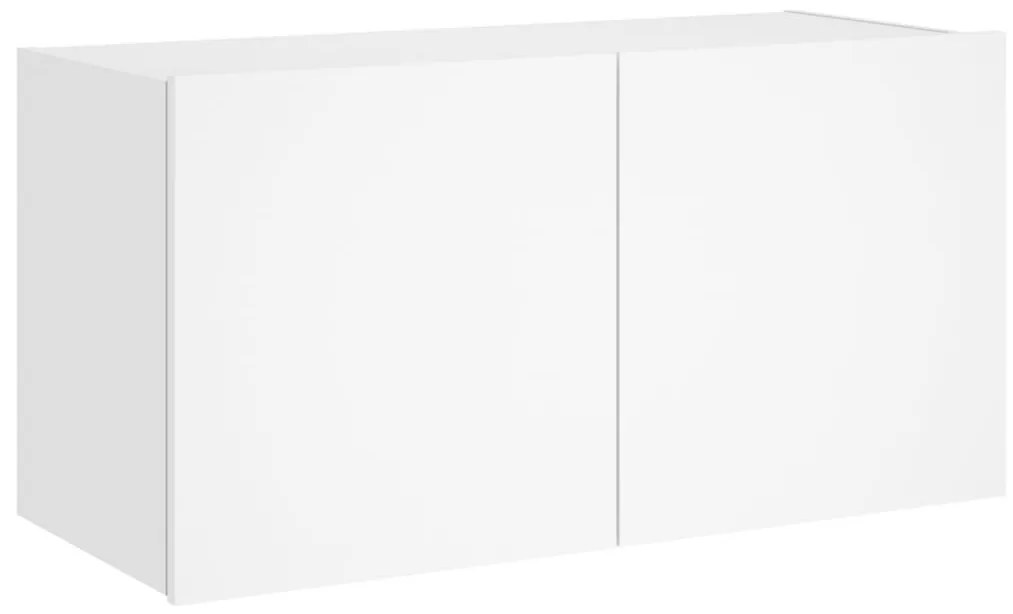 Mobile tv a parete con luci led bianco 80x35x41 cm