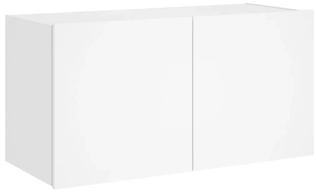 Mobile tv a parete con luci led bianco 80x35x41 cm