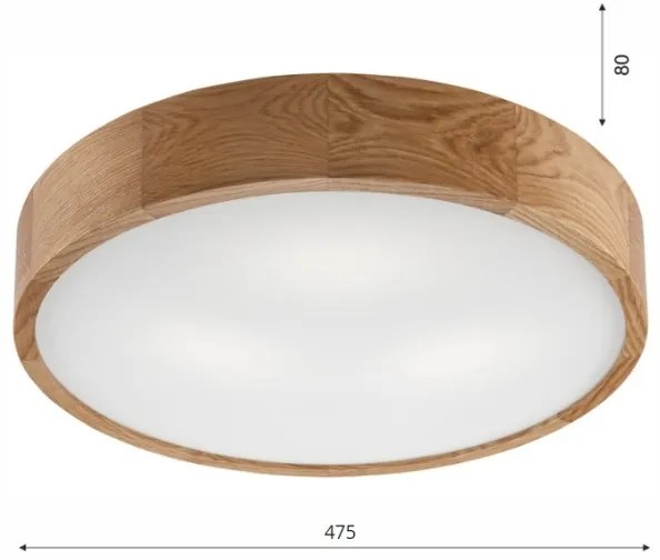 Plafoniera OAK 3xE27/60W/230V rovere Ø 47,5 cm