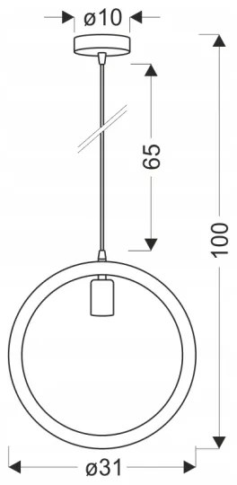 Lampadario a cavo KOLO 1xE27/40W/230V beige/nero