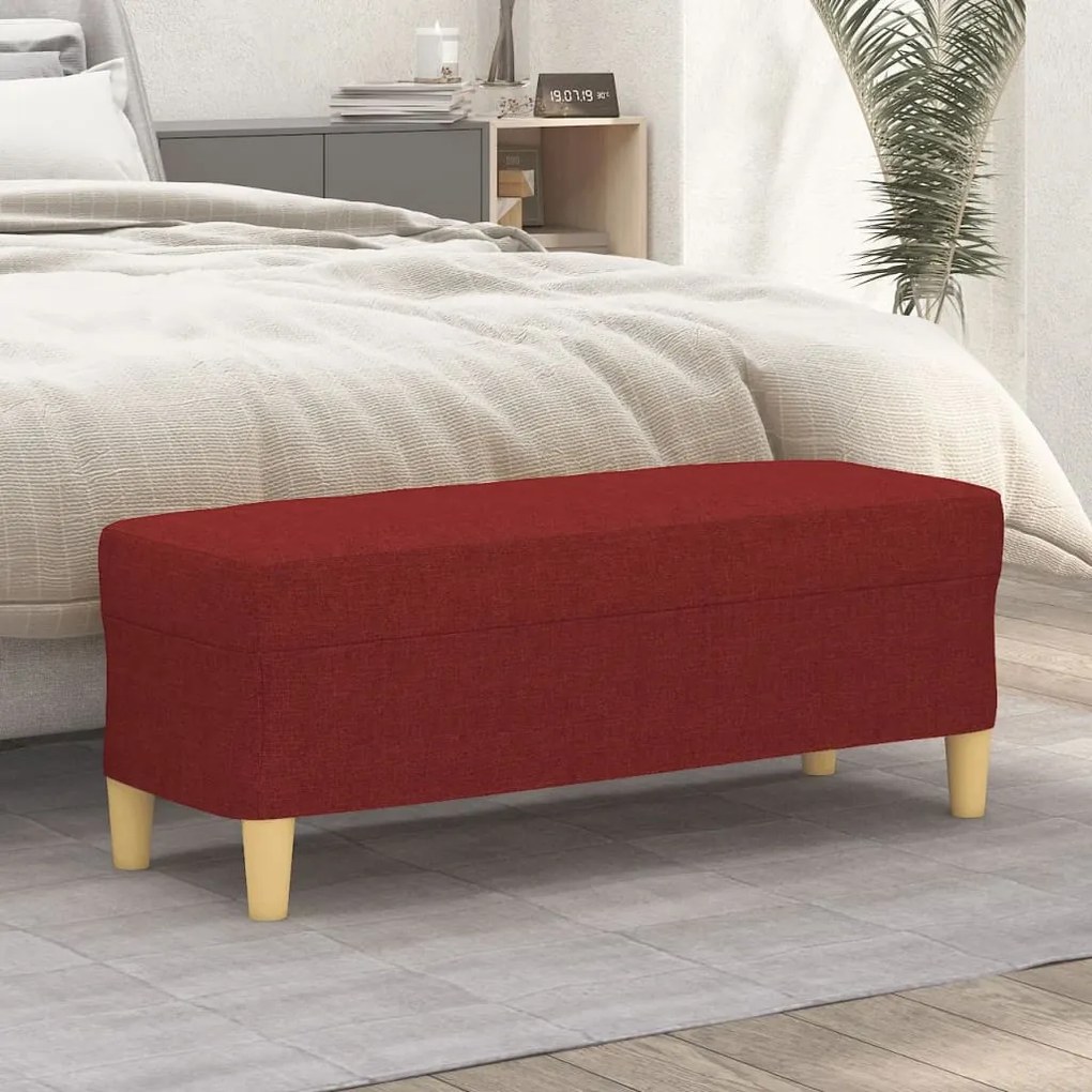 Panca Rosso Vino 100x35x41 Cm İn Tessuto /