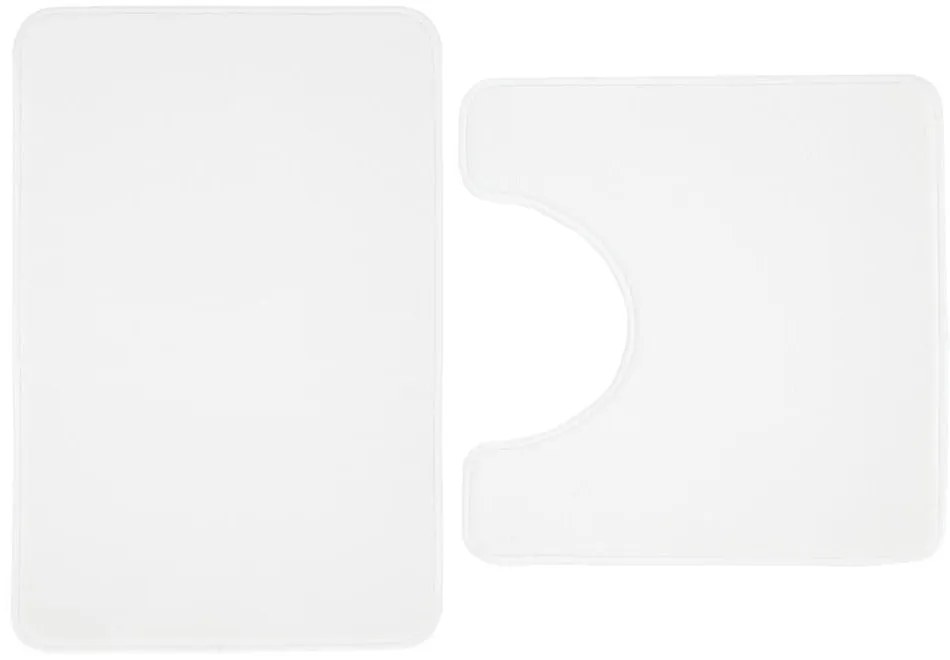 Set di tappetini per il bagno bianchi in memory foam 2 pz per WC 50x80 cm Anti-Bacterial – Catherine Lansfield