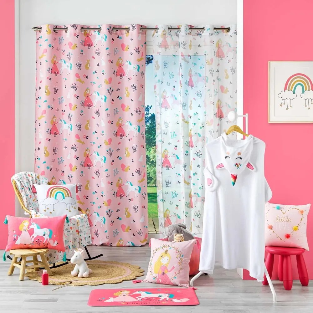 Tenda rosa 140x260 cm Princesse Licorne - douceur d'intérieur