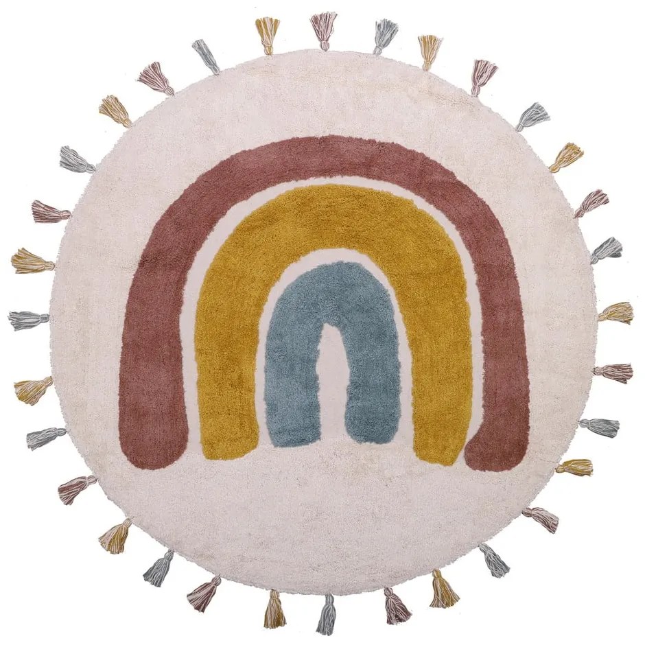 Tappeto per bambini fatto a mano, ø 110 cm Rainbow - Nattiot