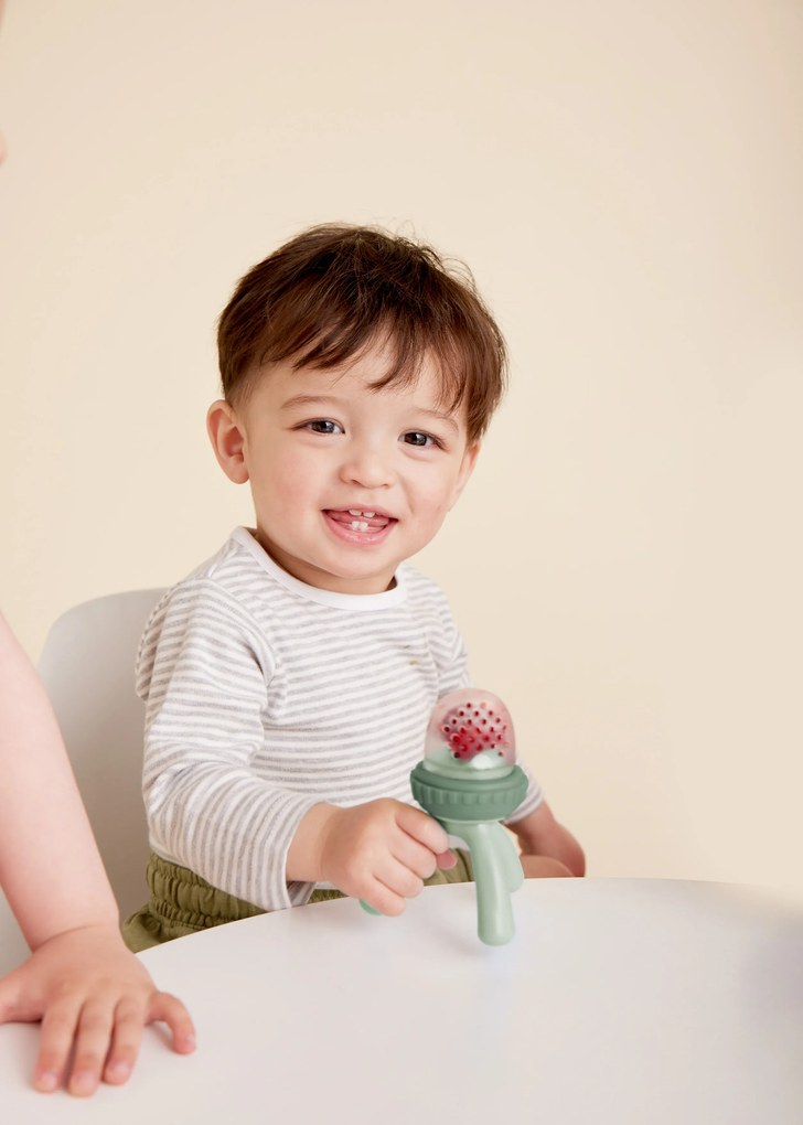 Ciuccio per alimenti e massaggiagengive - verde chiaro