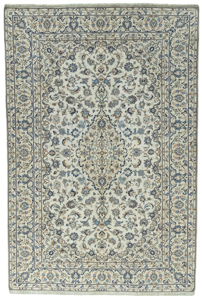 Kashan Tappeto 300 x 200 Beige (Iran) Annodato A Mano