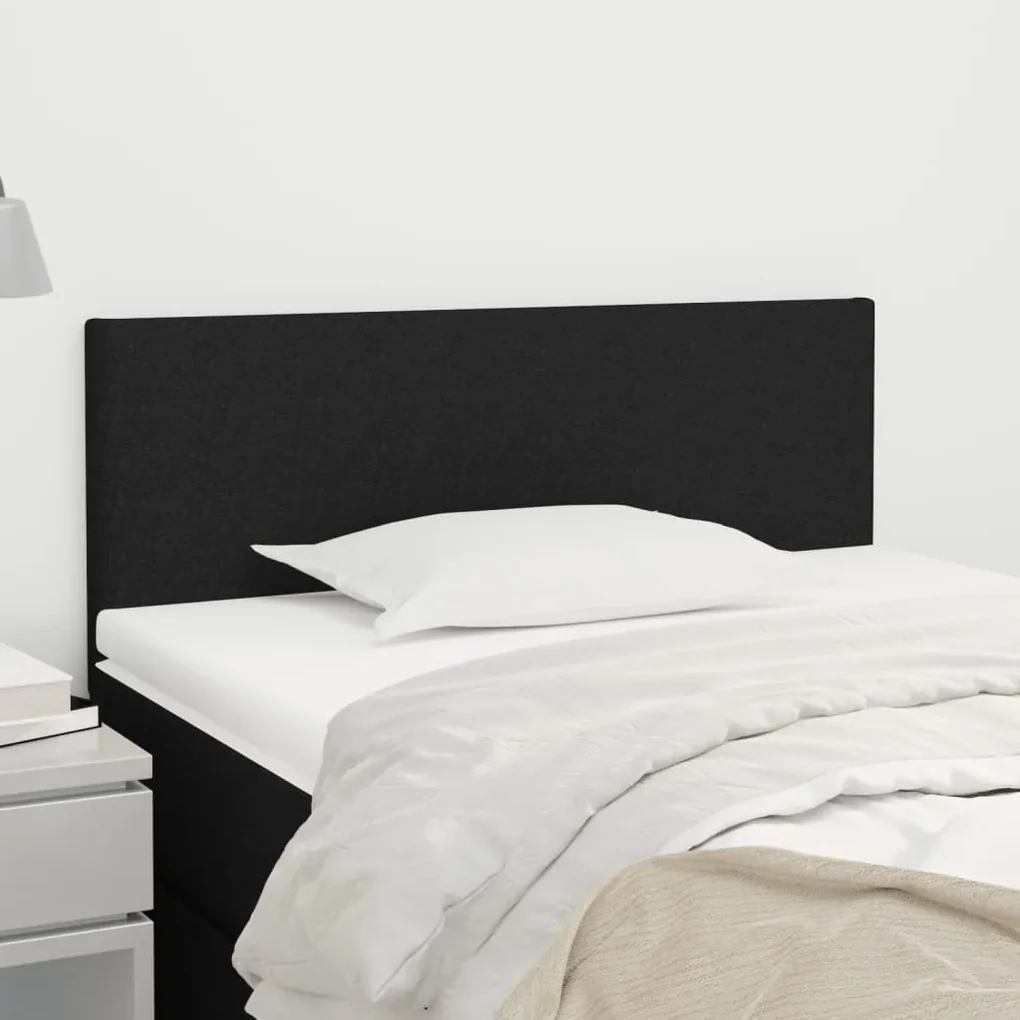 Testiera nera 80x5x78/88 cm in tessuto