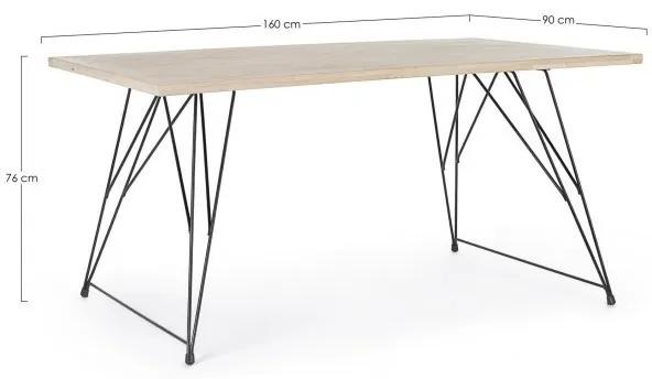 Tavolo design industrial in legno DISTRICT 160x90x h76 cm