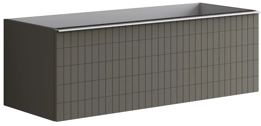 Mobile da bagno sotto lavabo Pixel grid grigio laccato opaco L 120 x H 40 x P 45.5 cm 1 cassetto, lavabo non incluso