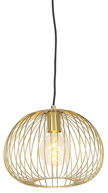 Set di 5 lampade a sospensione di design nere e dorate - Wires