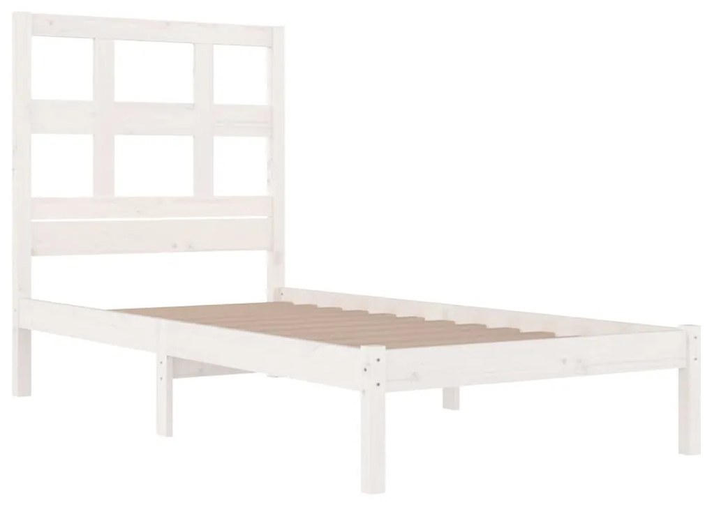 Giroletto bianco in legno massello di pino 90x190 cm single