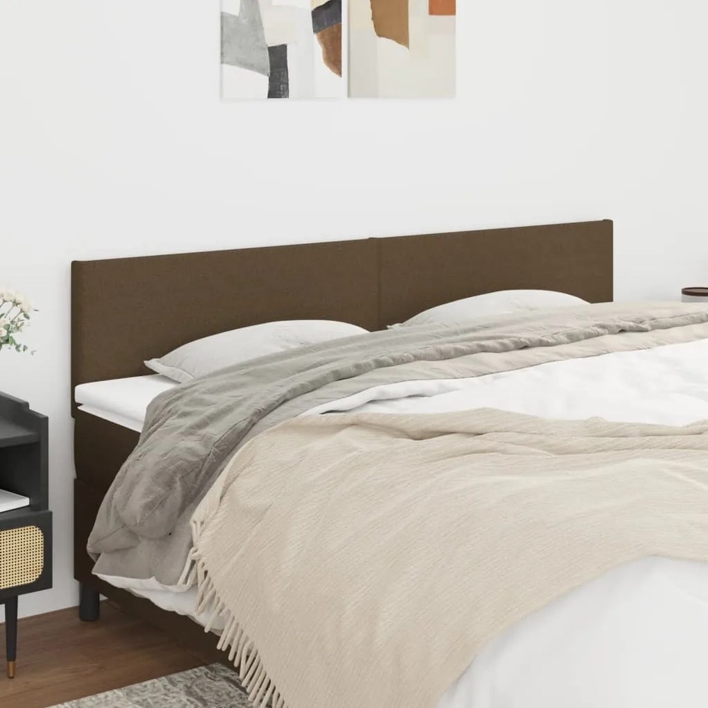Testiera 2 Pz Marrone Scuro 80x5x78/88 Cm İn Tessuto /