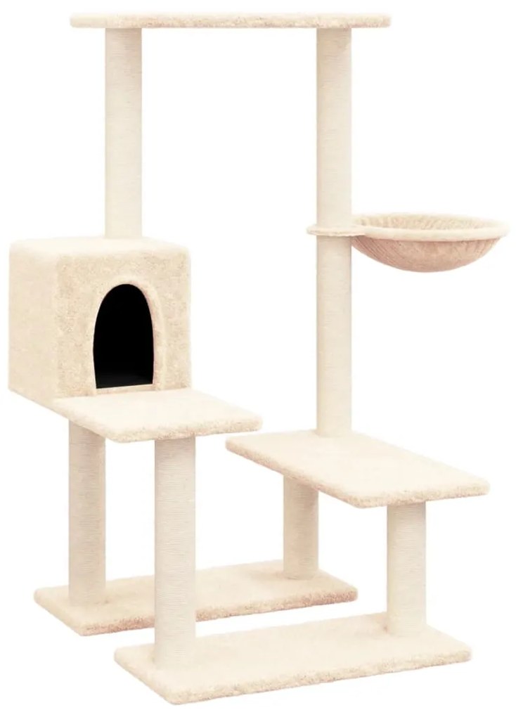 Albero per gatti con tiragraffi in sisal crema 94,5 cm