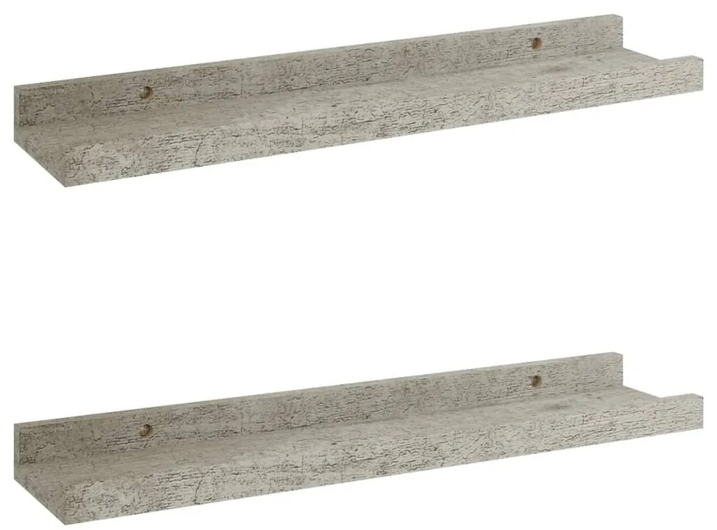 Mensole da parete 2 pz grigio cemento 40x9x3 cm