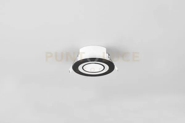 Faretto core tripla accensione indipendente d.8,2cm plastica nera s...