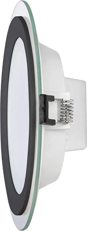 Pannello LED Rotondo da incasso 18W Foro Ø155mm IP44 in Vetro - Nero Colore Bianco Naturale 4.200K