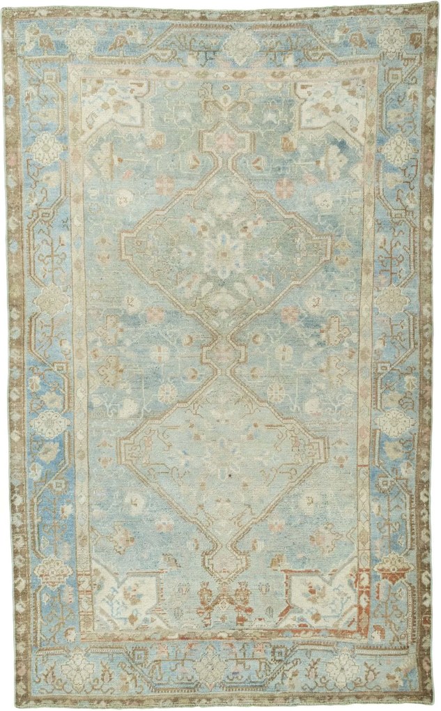 Hamedan Tappeto 240 x 150 Blu (Iran) Annodato A Mano