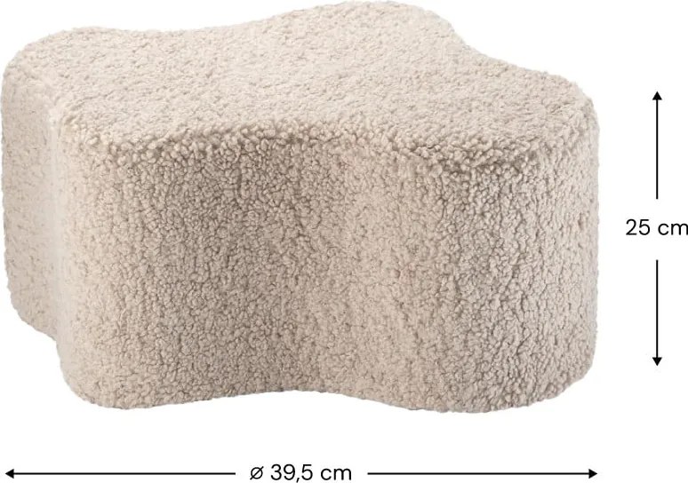 Pouf per bambini marrone chiaro con rivestimento in bouclé Cloud – Wigiwama
