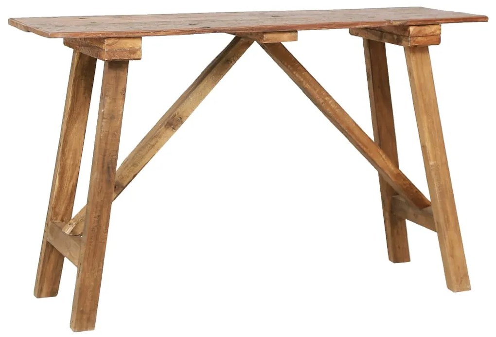 Tavolo Consolle 130x40x80 Cm İn Legno Di Recupero Misto /