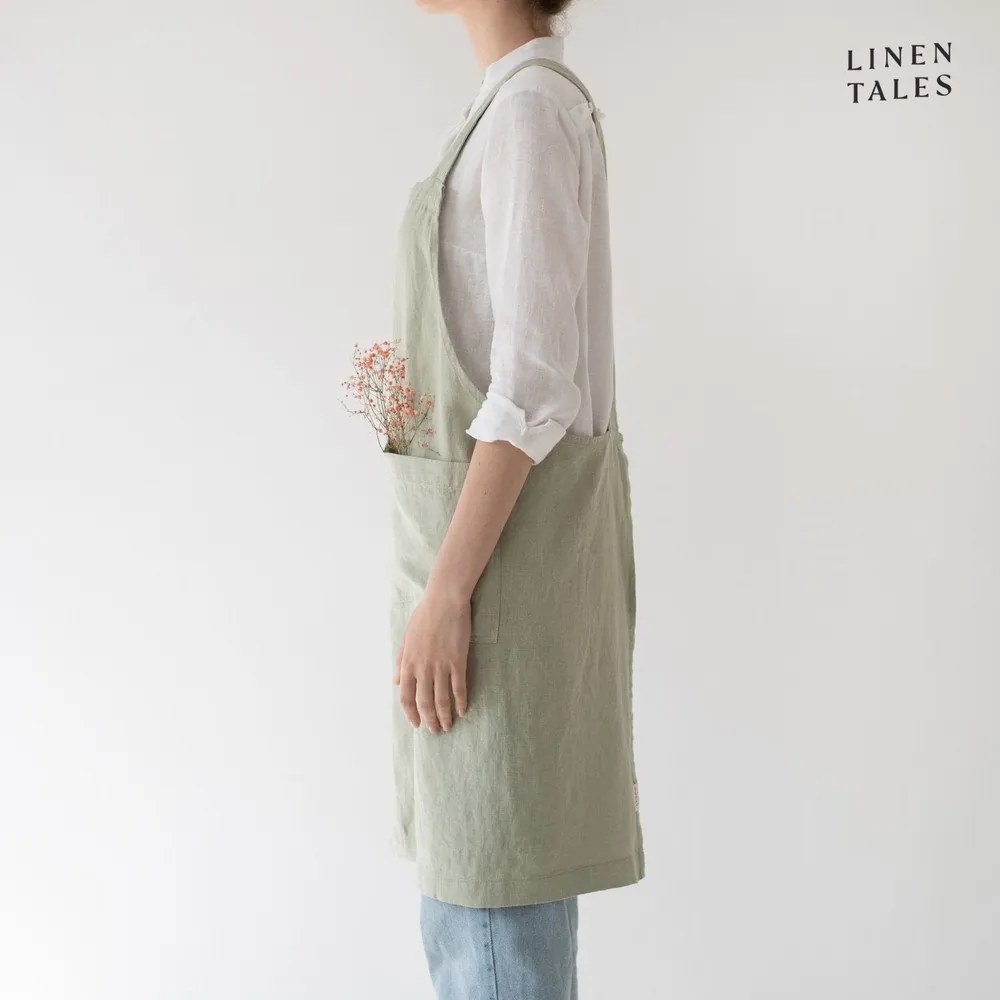 Grembiule in lino Sage - Linen Tales