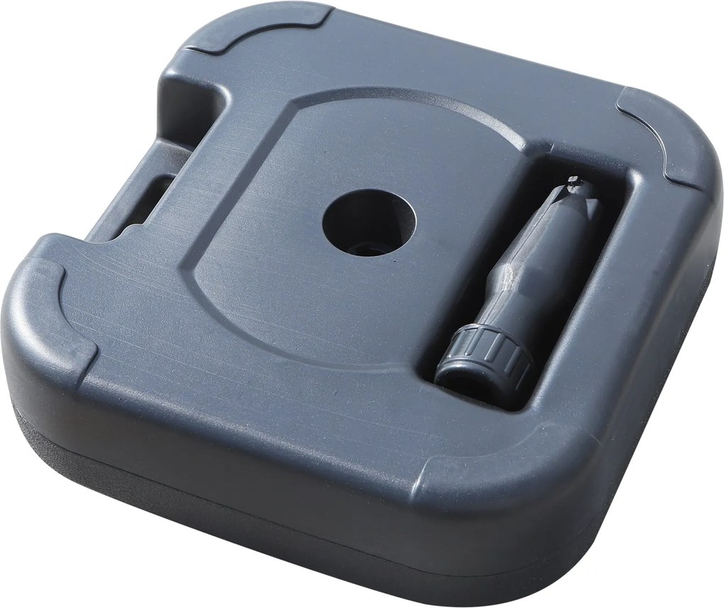 Base per Ombrellone da Giardino Ø38 Riempibile 20-30 Kg HDPE Nero 46x45x26 cm...