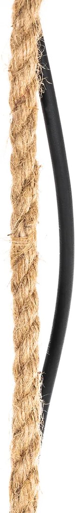 Lampada a sospensione da esterno rustica in rattan 40x55 cm - Calamus