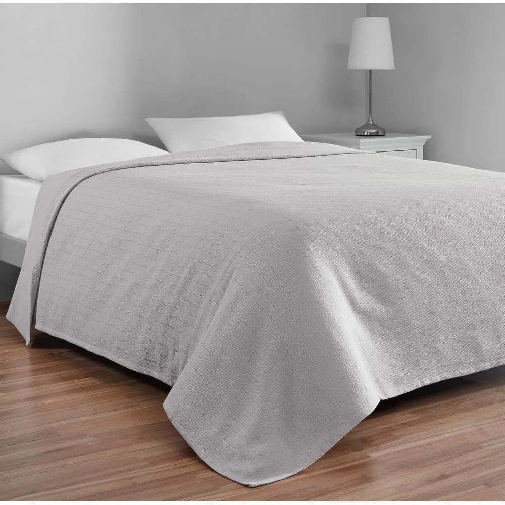 Copriletto in cotone grigio per letto matrimoniale 200x230 cm Serenity - Mijolnir