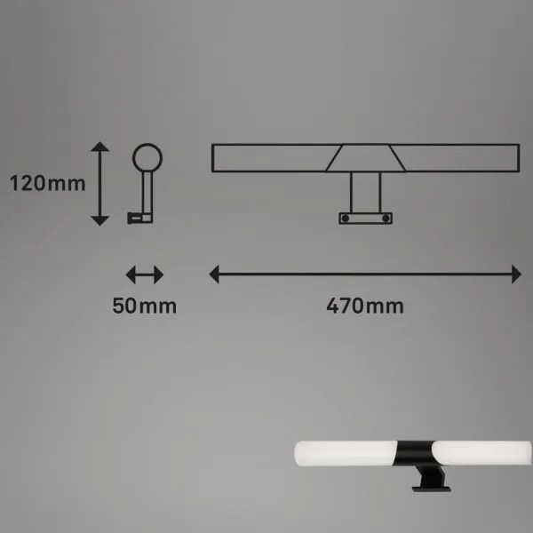 Briloner 3113-115 - Illuminazione a LED per specchi da bagno LED/12W/230V IP44 nero