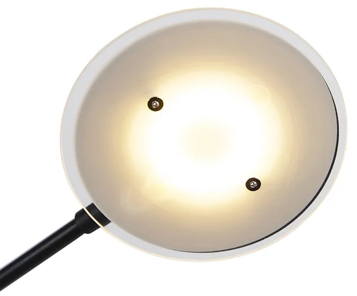 Lampada da terra nera con braccio da lettura con LED e porta USB - Sevilla