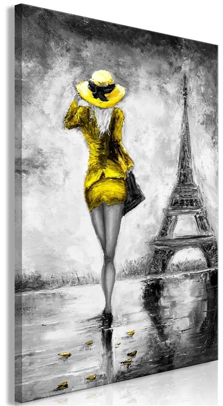 Quadro Parisian Woman (1 Part) Vertical Yellow  Colore Giallo, Dimensioni e Misure 40x60