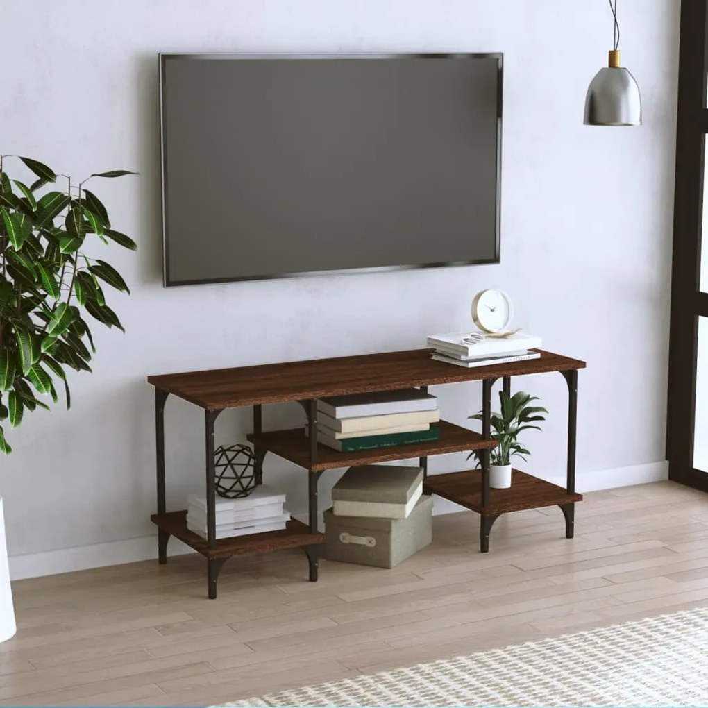 Mobile Porta Tv Rovere Marrone 102x35x45,5 Cm Legno Multistrato /