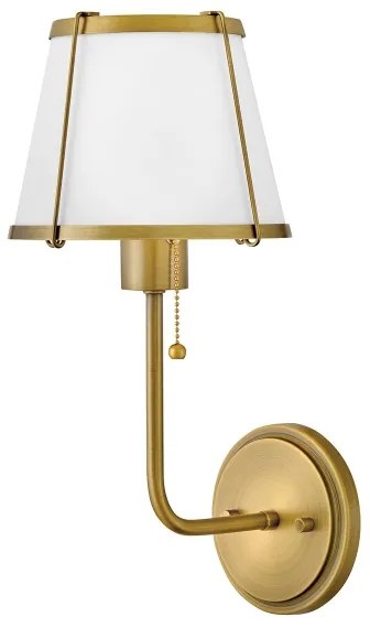 Hinkley HK-CLARKE1-DBR-OW - Applique CLARKE 1xE27/40W/230V ottone/bianco