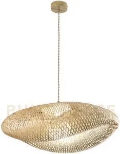 Lampadario a sospensione kayak in bamboo 1 luce attacco e27 max 60w...