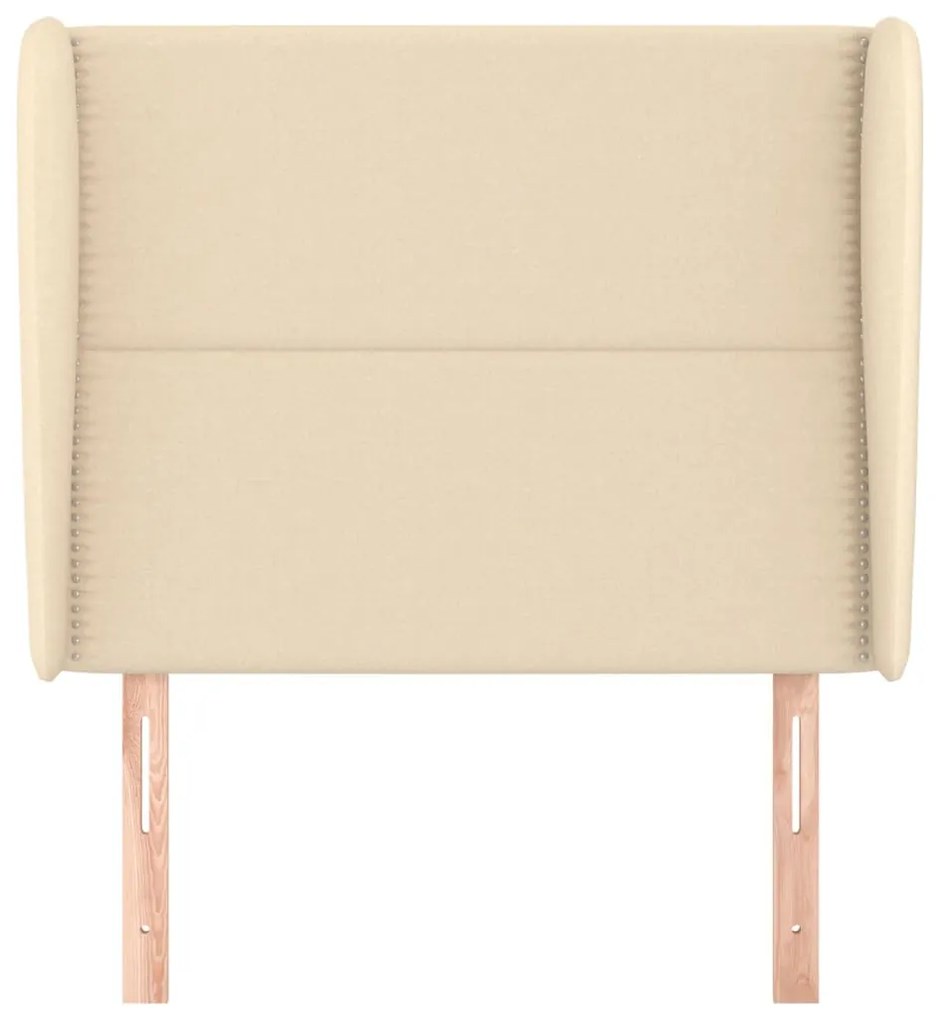 Testiera ad orecchio crema 83x23x118/128 cm in tessuto