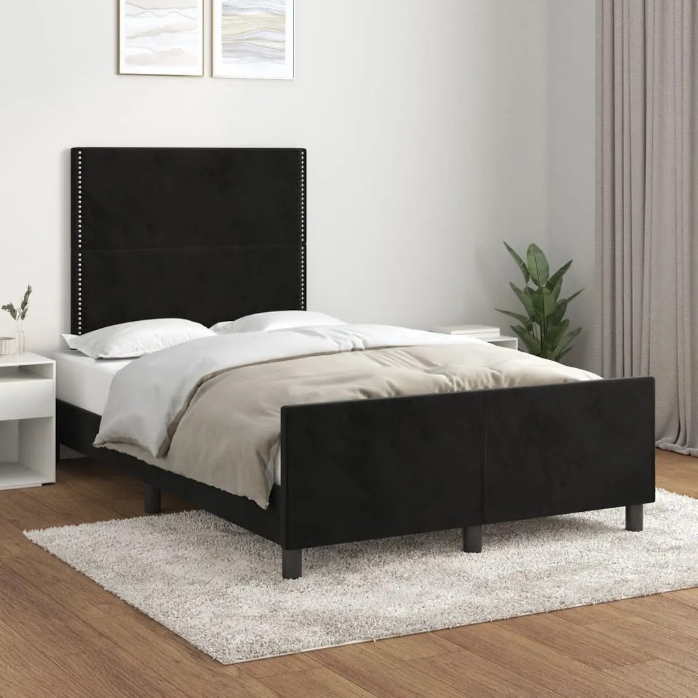Giroletto Senza Materasso Nero 120x200 Cm Velluto /