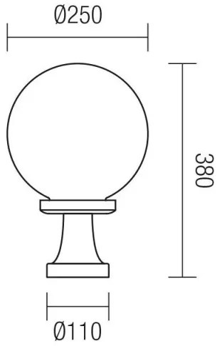 Redo 9774 - Lampada da esterno SFERA 1xE27/42W/230V IP44 25x38 cm marrone
