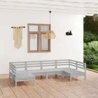 Set Divani da Giardino 6 pz Bianco in Legno Massello di Pino cod mxl 36804