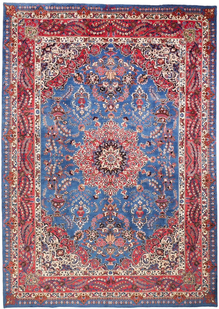 Kashan Tappeto persiano 250x350 Blu (Iran) Annodato A Mano