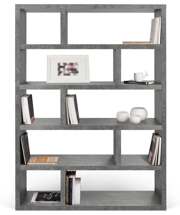 Libreria grigia in cemento 120x173 cm Dublin - TemaHome