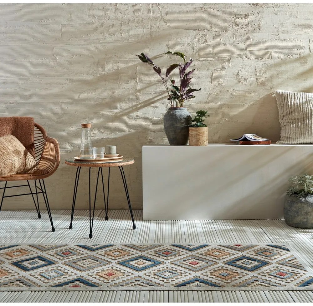 Passatoia da esterno color crema 80x230 cm Zion Natural - Flair Rugs
