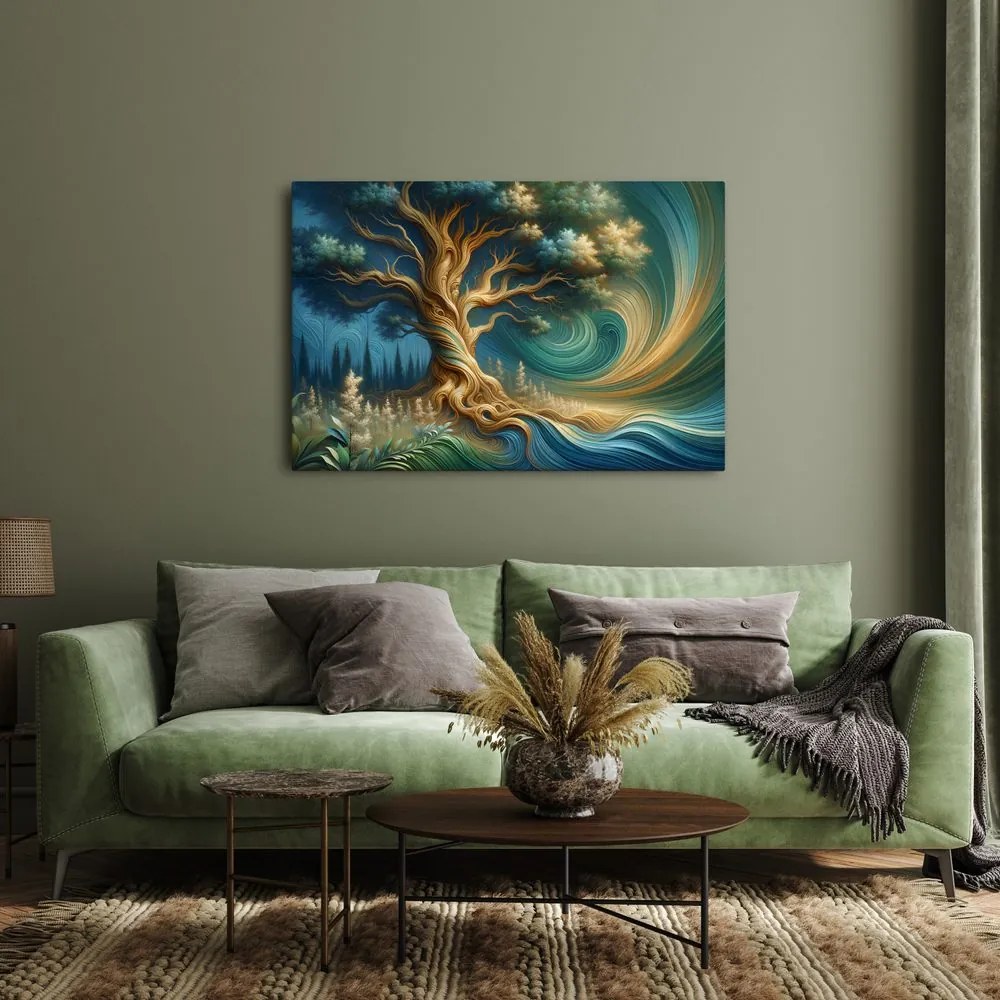 Quadro su tela – Albero della vita in una foresta incantata