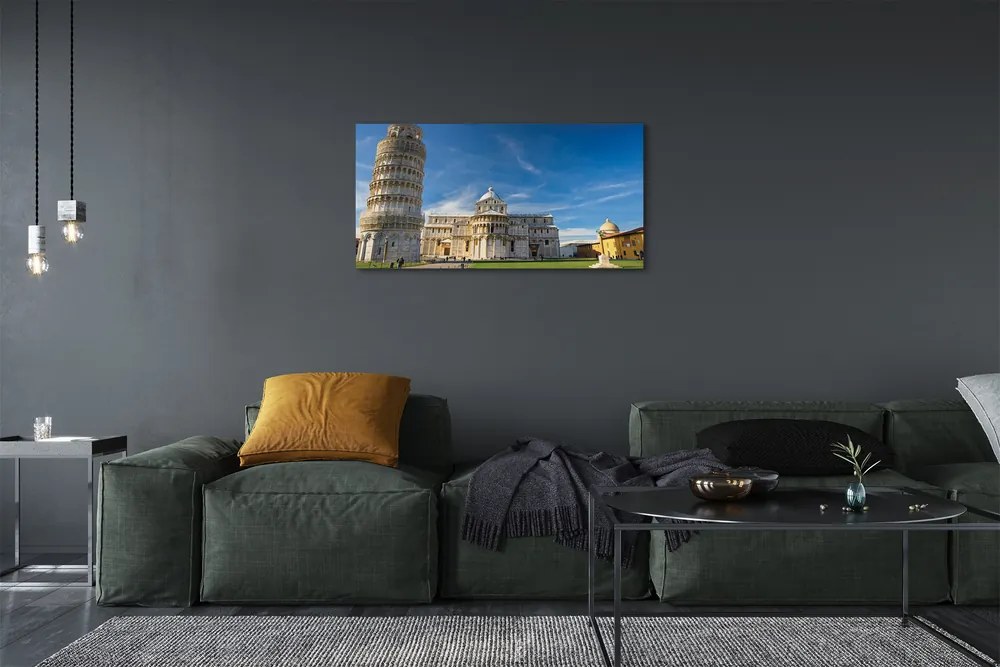 Quadro su tela Cattedrale della torre della curva italiana 100x50 cm