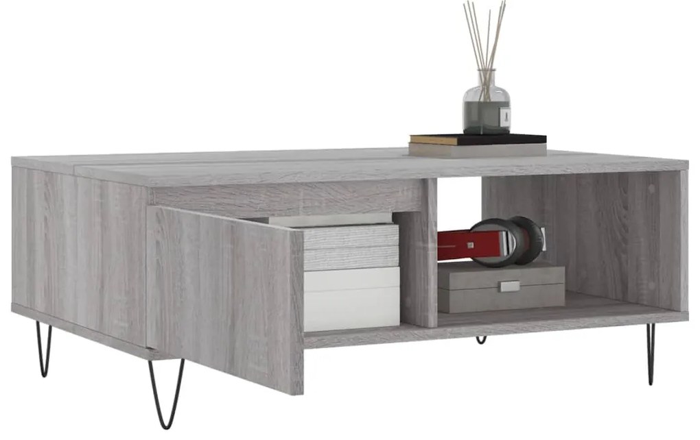 Tavolino da salotto grigio sonoma 90x60x35 cm legno multistrato