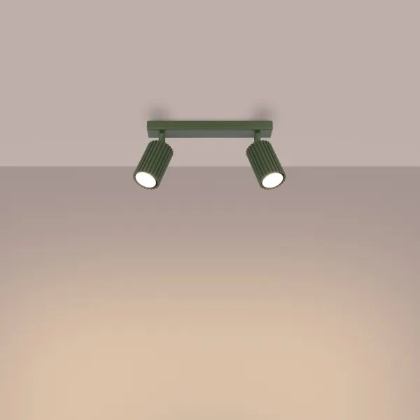 Sollux SL.1618 - Faretto KARBON 2xGU10/10W/230V verde