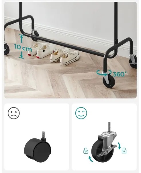 Appendiabiti mobile LINEA, nero