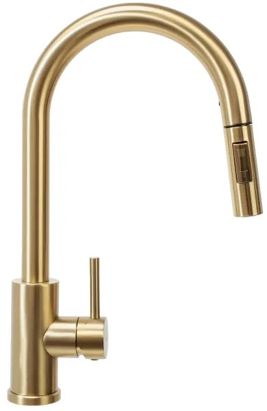 REA-B9148 - Miscelatore per lavello con doccetta estraibile FRESH 39,5 cm, finitura oro spazzolato