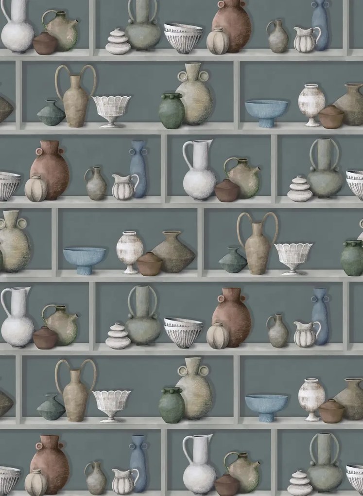Osborne & Little Tapete Raku - Celadon/ Ivory/ Terracotta